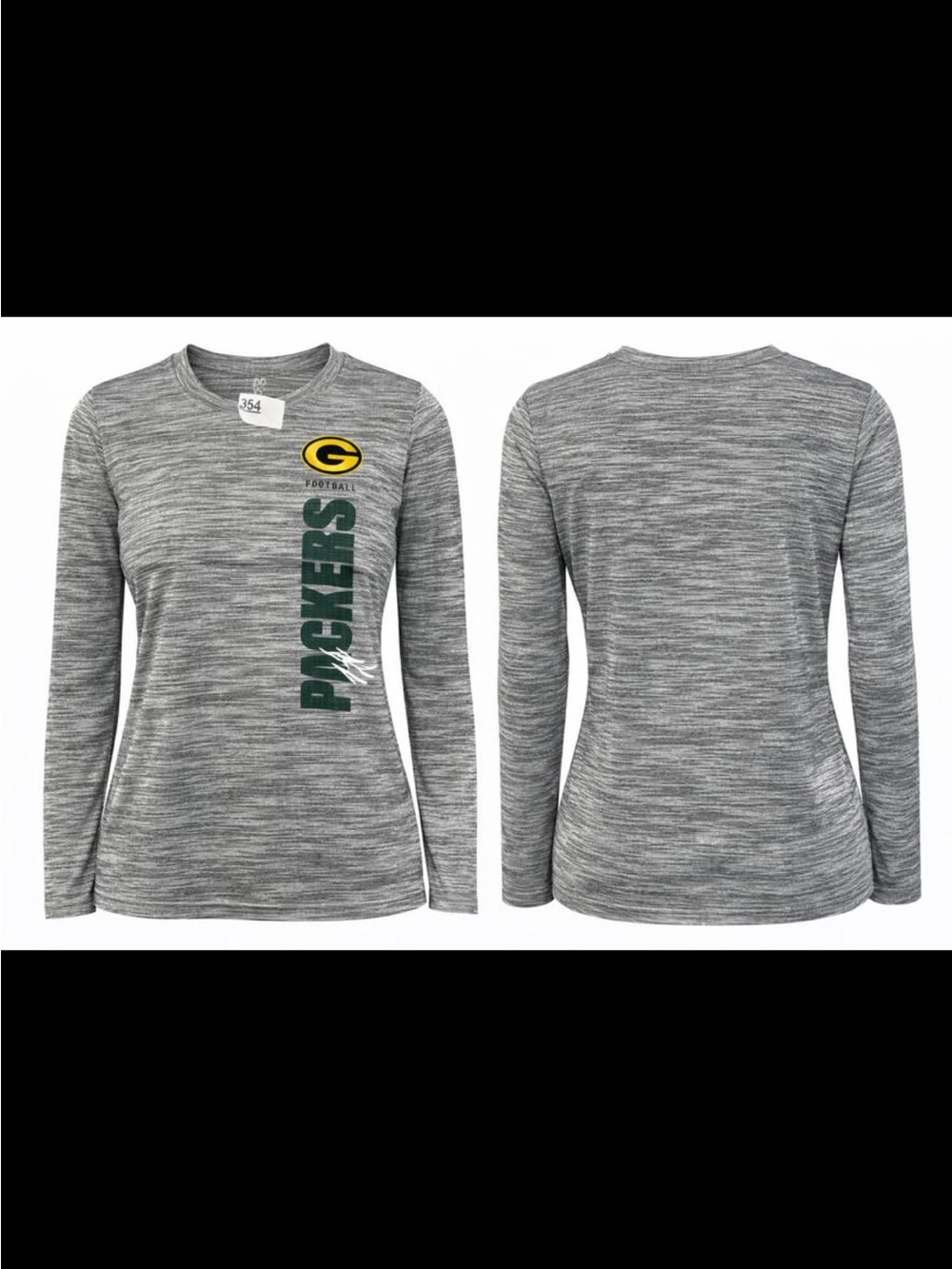 Green Bay Packers Gray Dri fitLong Sleeve Tee